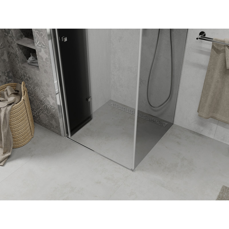 Mexen Lima skladací sprchovací kút 90 x 90 cm, grafit, chróm - 856-090-090-01-40