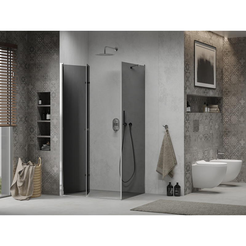 Mexen Lima skladací sprchovací kút 90 x 100 cm, grafit, chróm - 856-090-100-01-40
