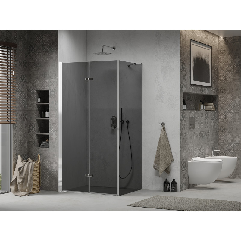 Mexen Lima skladací sprchovací kút 90 x 100 cm, grafit, chróm - 856-090-100-01-40