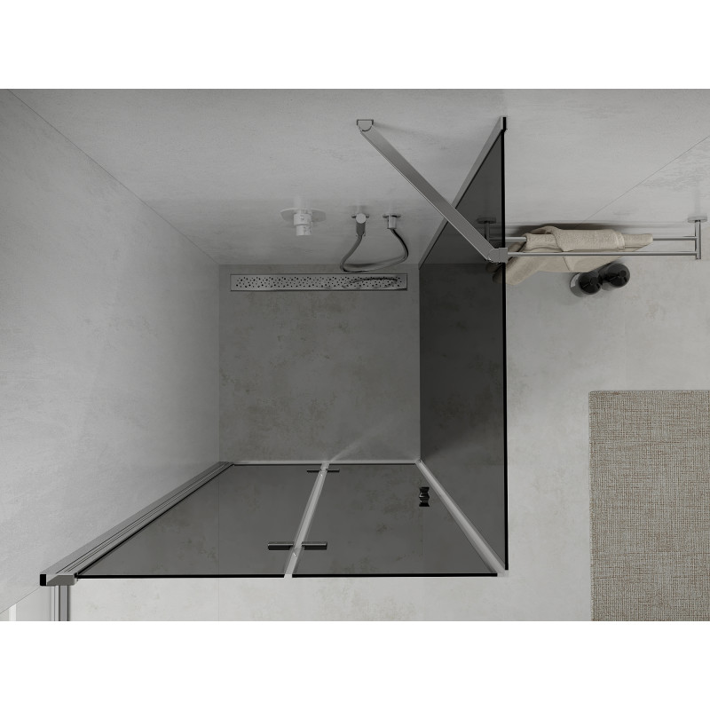 Mexen Lima skladací sprchovací kút 100 x 100 cm, grafit, chróm - 856-100-100-01-40