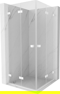 Mexen Lunar-F Duo skladací sprchovací kút 70 x 70 cm, transparentný, biely - 836-070L-070P-20-00
