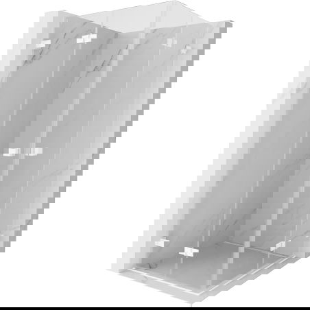 Mexen Lunar-F Duo skladací sprchovací kút 85 x 85 cm, transparentný, biely - 836-085L-085P-20-00