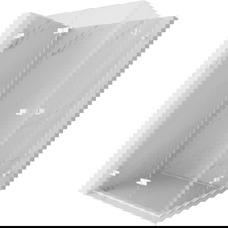 Mexen Lunar-F Duo skladacia sprchová kabína 100 x 95 cm, transparentná, biela - 836-100L-095P-20-00