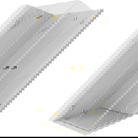 Mexen Lunar-F Duo sklápacia sprchová kabína 75 x 75 cm, transparentná, zlatá - 836-075L-075P-50-00