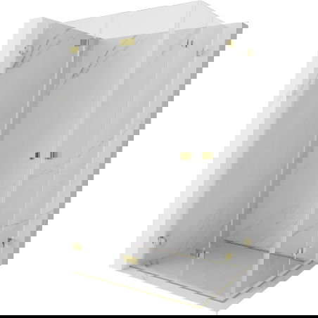 Mexen Lunar-F Duo skladacia sprchová kabína 90 x 85 cm, transparentná, zlatá - 836-090L-085P-50-00