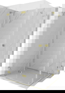 Mexen Lunar-F Duo skladací sprchovací kút 100 x 80 cm, transparentný, zlatý - 836-100L-080P-50-00