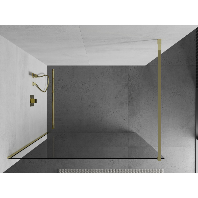 Mexen Kioto sprchová stena Walk-in 80 x 200 cm, priehľadná 8 mm, zlatá - 800-080-101-50-00