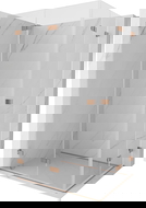 Mexen Lunar-F Duo sklápacia sprchová kabína 90 x 80 cm, transparentná, brúsená meď - 836-090L-080P-65-00