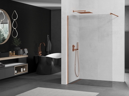 Mexen Kioto sprchová stena Walk-in 50 x 200 cm, transparentná 8 mm, ružové zlato - 800-050-101-60-00