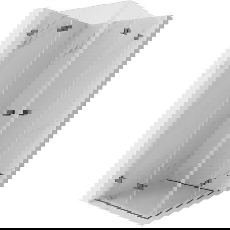 Mexen Lunar-F Duo skladacia sprchová kabína 85 x 85 cm, transparentná, gun gray brúsená - 836-085L-085P-66-00