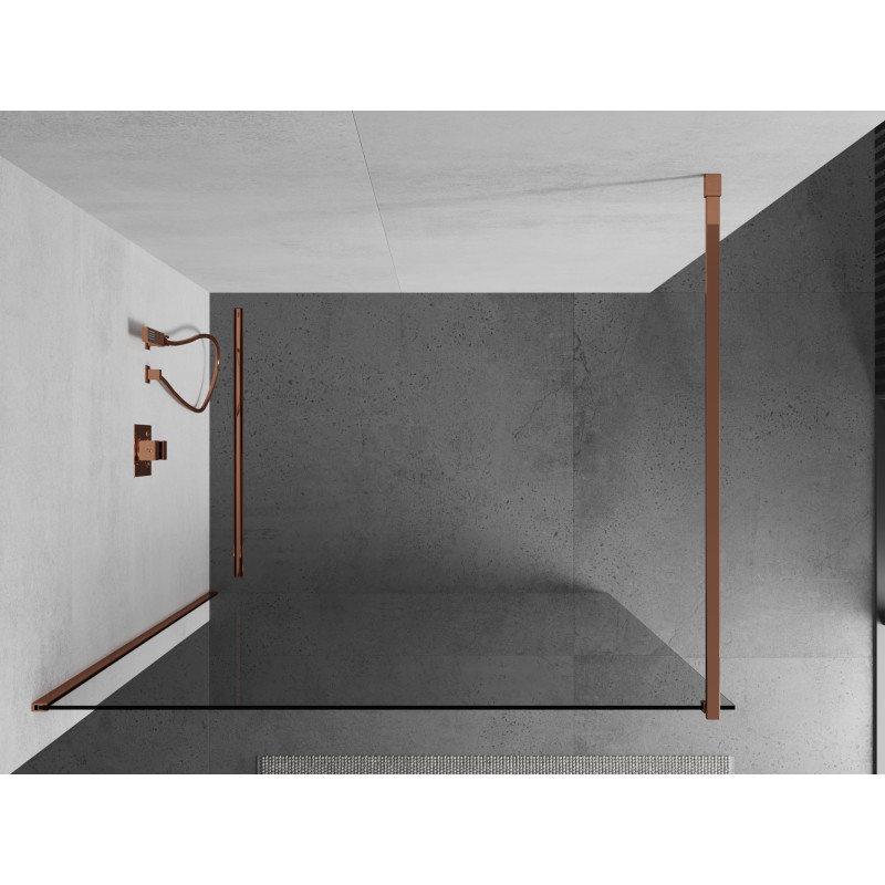 Mexen Kioto sprchová stena Walk-in 100 x 200 cm, priehľadná 8 mm, ružové zlato - 800-100-101-60-00