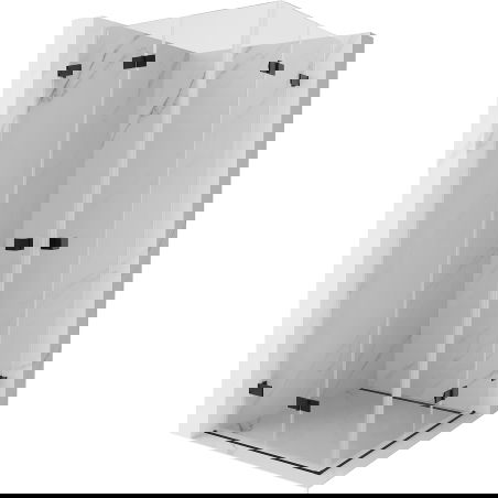 Mexen Lunar-F Duo skladacia sprchová kabína 70 x 70 cm, priehľadná, čierna - 836-070L-070P-70-00