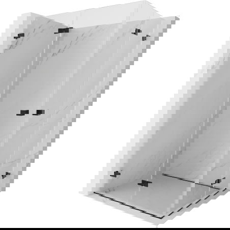 Mexen Lunar-F Duo skladacia sprchová kabína 100 x 85 cm, transparentná, čierna - 836-100L-085P-70-00