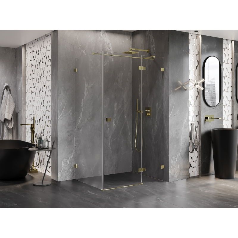 Mexen Lunar T výklopná sprchová kabína pravá 120 x 70 cm, priehľadná, zlatá - 834T-120-070-50-00-P