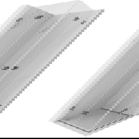 Mexen Lunar-F Duo skladacia sprchová kabína 90 x 90 cm, transparentná, gun metal - 836-090L-090P-95-00