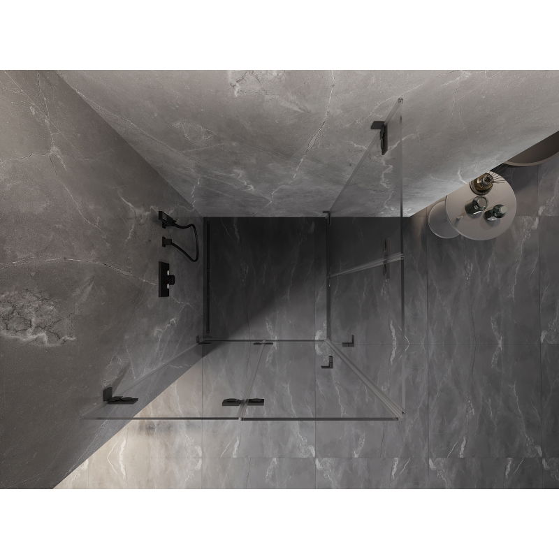 Mexen Lunar-F Duo skladacia sprchová kabína 90 x 90 cm, transparentná, gun metal - 836-090L-090P-95-00