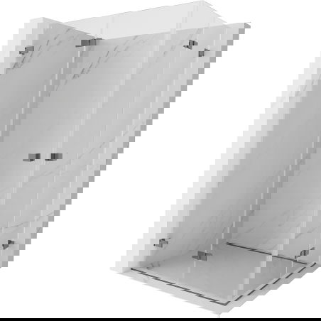 Mexen Lunar-F Duo skladacia sprchová kabína 100 x 85 cm, priehľadná, gun metal - 836-100L-085P-95-00