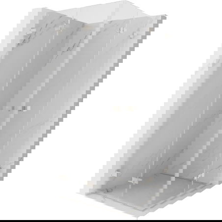 Mexen Lunar-F Duo skladacia sprchová kabína 85 x 85 cm, transparentná, brúsený nikel - 836-085L-085P-97-00