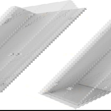 Mexen Lunar-F Duo skladací sprchový kút 100 x 75 cm, transparentný, brúsený nikel - 836-100L-075P-97-00