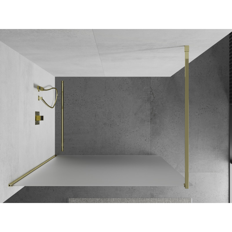 Mexen Kioto sprchová stena Walk-in 110 x 200 cm, matná 8 mm, zlatá - 800-110-101-50-30