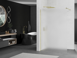 Mexen Kioto sprchová stena Walk-in 120 x 200 cm, mrazivá 8 mm, zlatá - 800-120-101-50-30