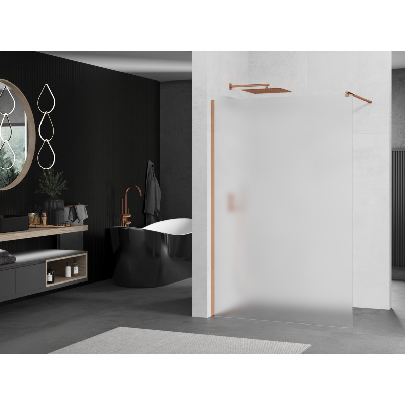 Mexen Kioto sprchová stena Walk-in 80 x 200 cm, námraza 8 mm, ružové zlato - 800-080-101-60-30