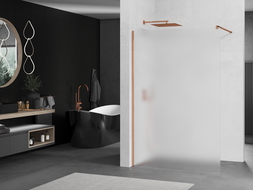 Mexen Kioto sprchová stena Walk-in 100 x 200 cm, matné sklo 8 mm, ružové zlato - 800-100-101-60-30