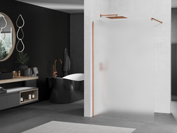 Mexen Kioto sprchová stena Walk-in 120 x 200 cm, matná 8 mm, ružové zlato - 800-120-101-60-30