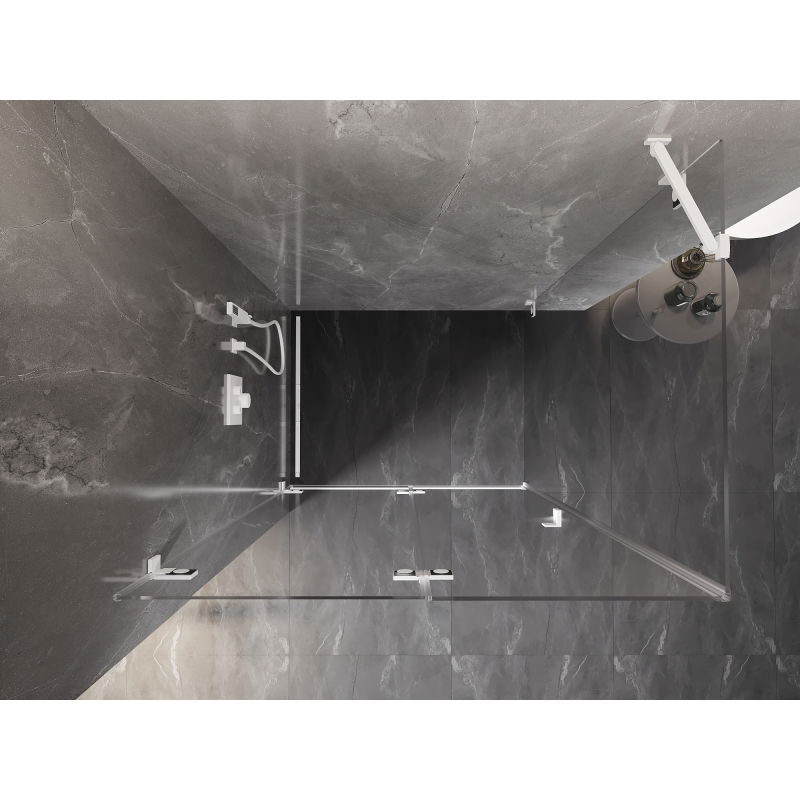 Mexen Lunar-F skladacia sprchová kabína ľavá 85 x 80 cm, transparentná, biela - 836-085-080-20-00-L