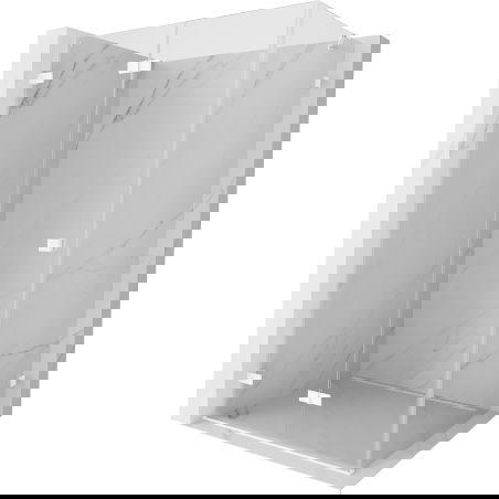 Mexen Lunar-F sprchovací kút skladací ľavý 95 x 80 cm, transparentný, biely - 836-095-080-20-00-L