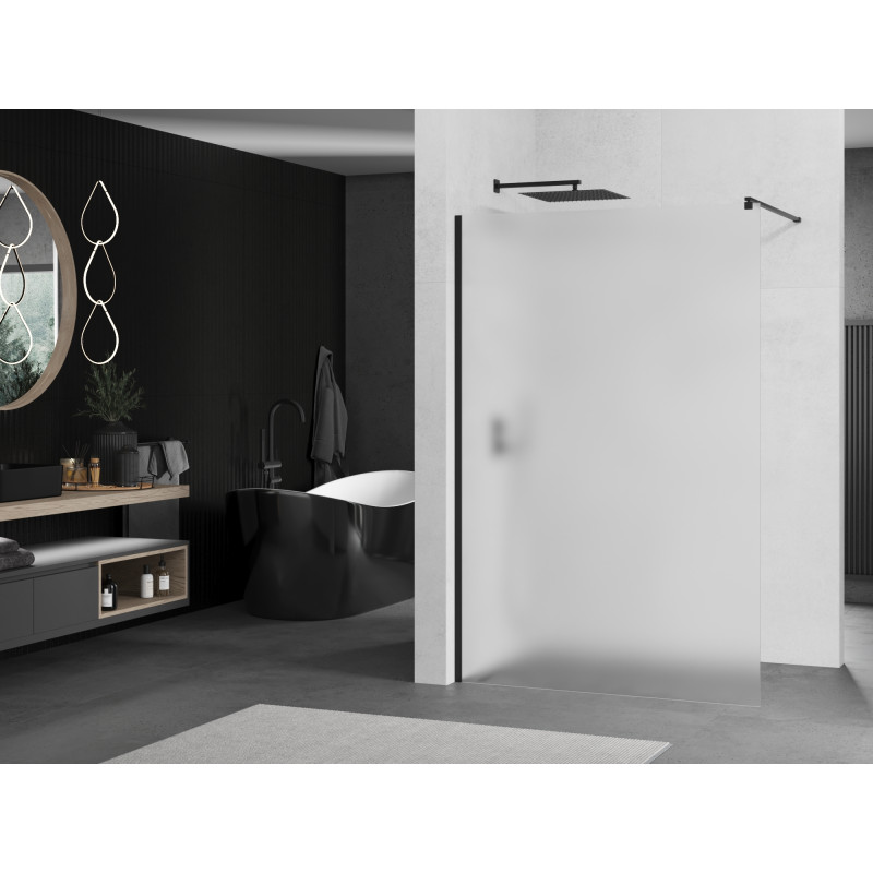 Mexen Kioto sprchová stena Walk-in 110 x 200 cm, námraza 8 mm, čierna - 800-110-101-70-30