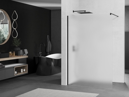 Mexen Kioto sprchová stena Walk-in 110 x 200 cm, námraza 8 mm, čierna - 800-110-101-70-30