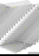 Mexen Lunar-F skladací sprchovací kút ľavý 90 x 70 cm, transparentný, zlatý - 836-090-070-50-00-L