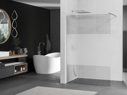 Mexen Kioto sprchová stena Walk-in 110 x 200 cm, transparentná/mrazová 8 mm, chróm - 800-110-101-01-35