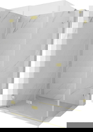 Mexen Lunar-F skladacia sprchová kabína ľavá 90 x 80 cm, transparentná, zlatá brúsená - 836-090-080-55-00-L