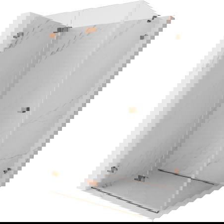 Mexen Lunar-F Skladacia sprchová kabína ľavá 100 x 80 cm, transparentná, ružové zlato- 836-100-080-60-00-L