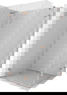 Mexen Lunar-F skladacia sprchová kabína ľavá 100 x 90 cm, priehľadná, brúsená meď- 836-100-090-65-00-L