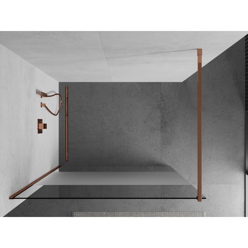 Mexen Kioto sprchová stena Walk-in 120 x 200 cm, transparentná/mrazená 8 mm, ružové zlato - 800-120-101-60-35
