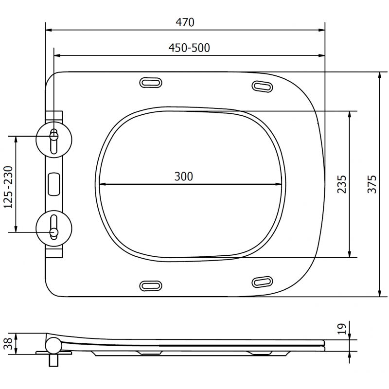 Mexen doska s pomalým zatváraním slim, duroplast, biela lesklá - 39120100