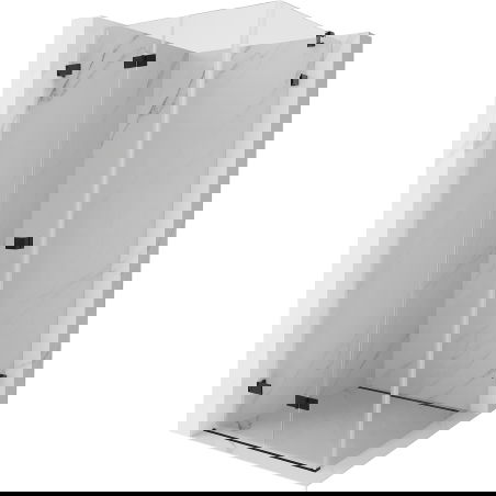 Mexen Lunar-F sprchová kabína skladacia ľavá 100 x 100 cm, transparentná, čierna - 836-100-100-70-00-L