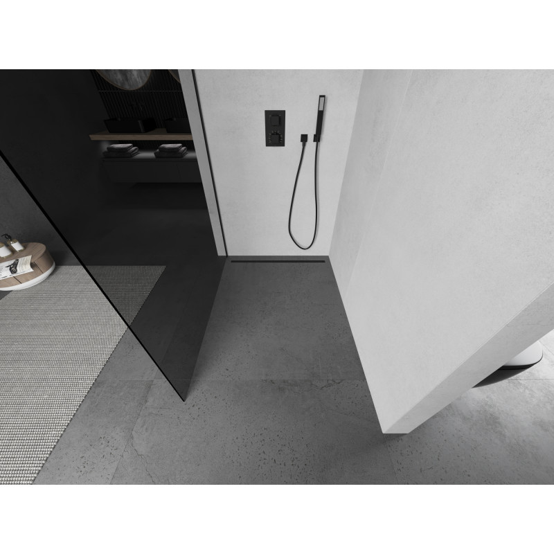 Mexen Kioto sprchová stena Walk-in 70 x 200 cm, grafitová 8 mm, čierna - 800-070-101-70-40
