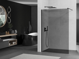 Mexen Kioto sprchová stena Walk-in 100 x 200 cm, grafitová 8 mm, čierna - 800-100-101-70-40