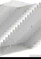 Mexen Lunar-F sprchová kabína skladacia pravá 100 x 70 cm, transparentná, zlatá - 836-100-070-50-00-P