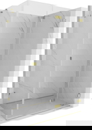 Mexen Lunar-F skladací sprchový kút pravý 100 x 80 cm, priehľadný, zlatý - 836-100-080-50-00-P