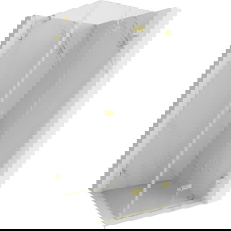 Mexen Lunar-F skladacia sprchová kabína pravá 70 x 70 cm, transparentná, zlatá kefovaná - 836-070-070-55-00-P