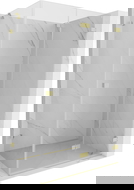 Mexen Lunar-F skladacia sprchová kabína pravá 75 x 70 cm, transparentná, zlatá brúsená - 836-075-070-55-00-P