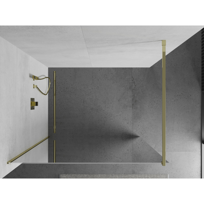 Mexen Kioto sprchová stena Walk-in 120 x 200 cm, zrkadlo 8 mm, zlatá - 800-120-101-50-50
