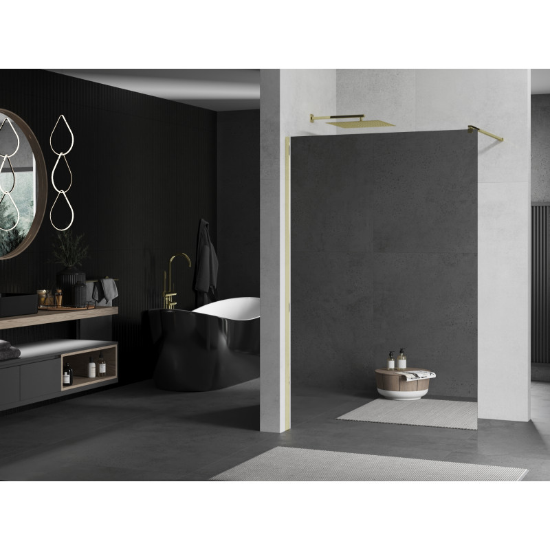 Mexen Kioto sprchová stena Walk-in 120 x 200 cm, zrkadlo 8 mm, zlatá - 800-120-101-50-50