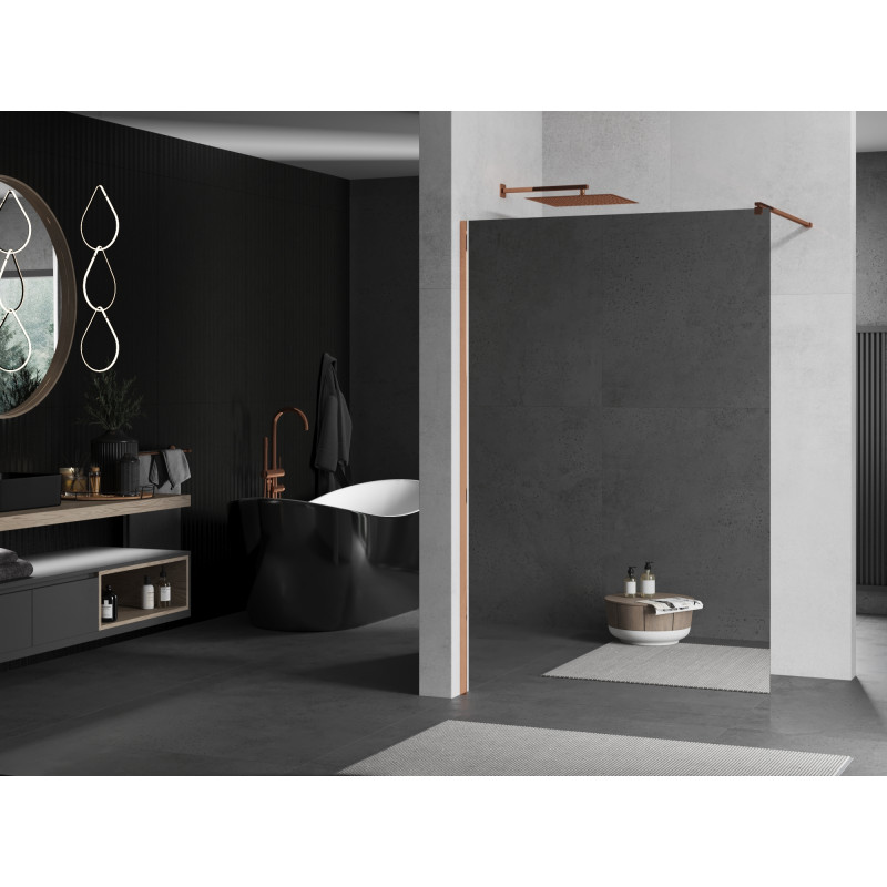 Mexen Kioto sprchová stena Walk-in 70 x 200 cm, zrkadlo 8 mm, ružové zlato - 800-070-101-60-50
