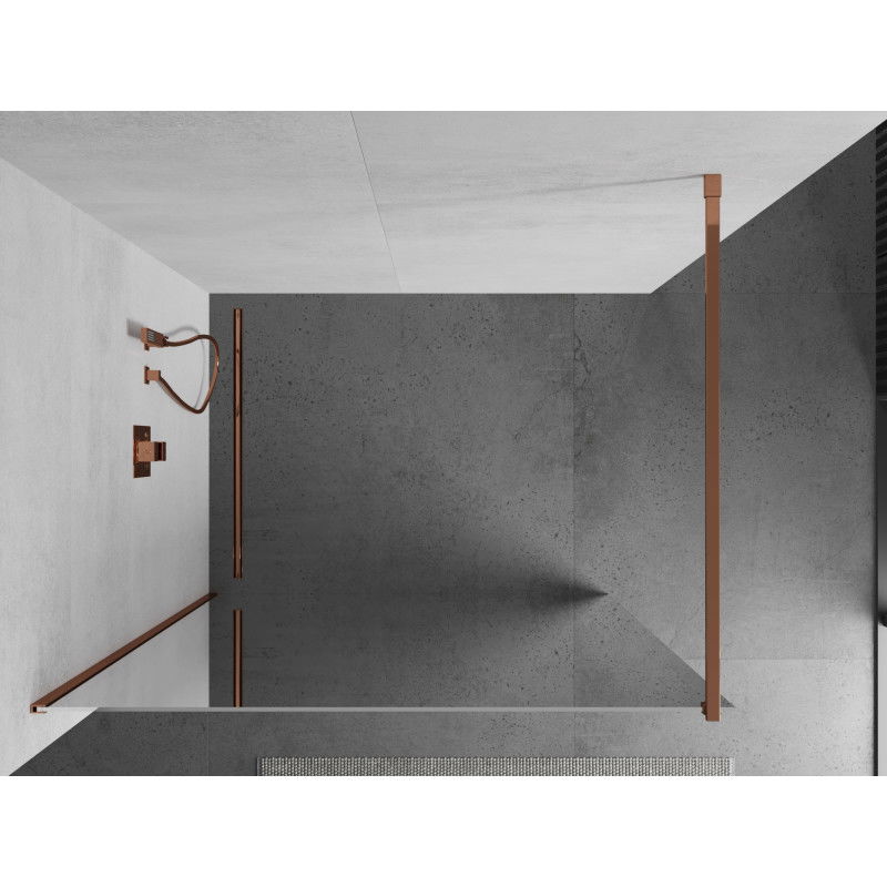 Mexen Kioto sprchová zástena Walk-in 70 x 200 cm, zrkadlo 8 mm, ružové zlato - 800-070-101-60-50